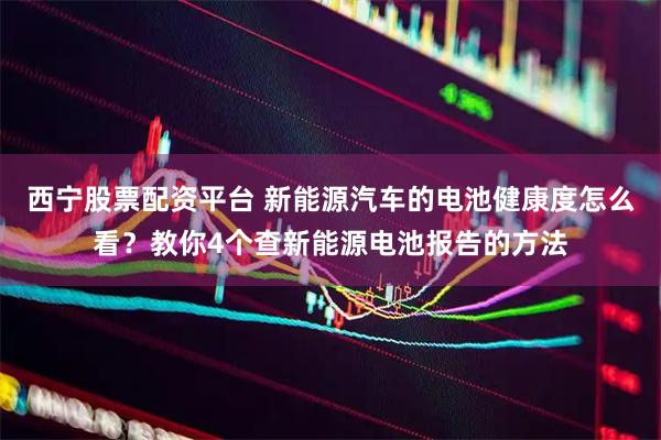 西宁股票配资平台 新能源汽车的电池健康度怎么看？教你4个查新能源电池报告的方法