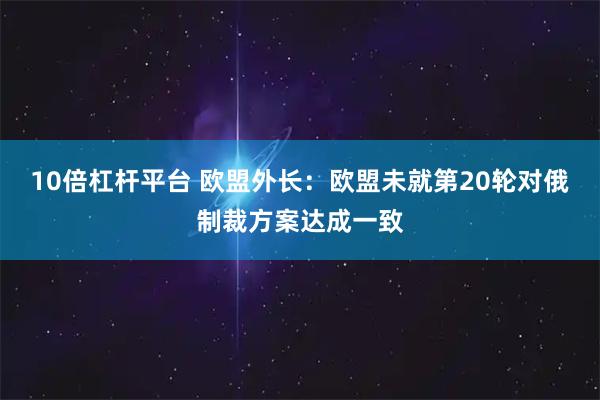 10倍杠杆平台 欧盟外长：欧盟未就第20轮对俄制裁方案达成一致